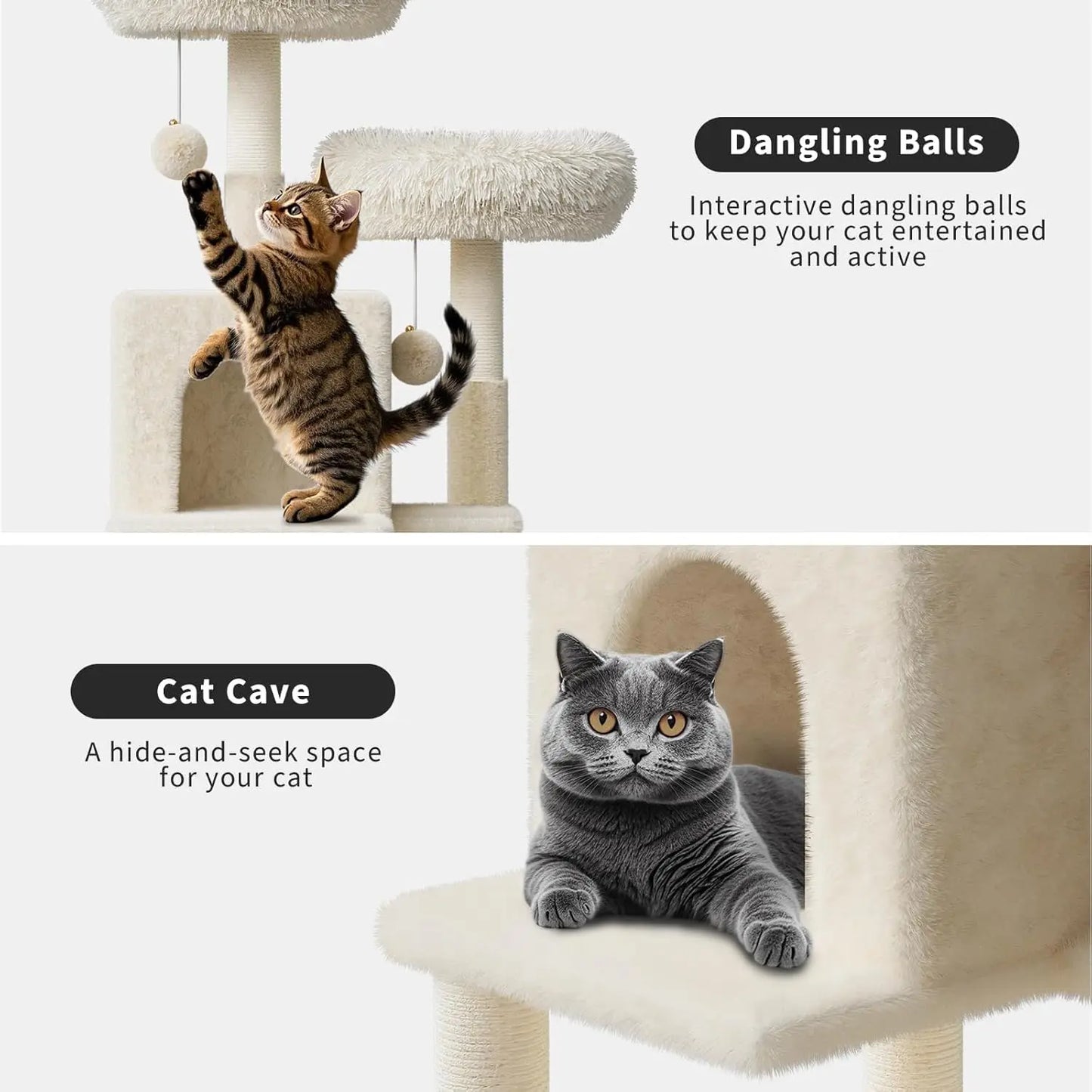 75.6 Inch Tall Cat Tree with Litter Box Enclosure 2 in 1 Modern Large Cat Tower for Indoor Cats with Double Condos and Scratching Posts