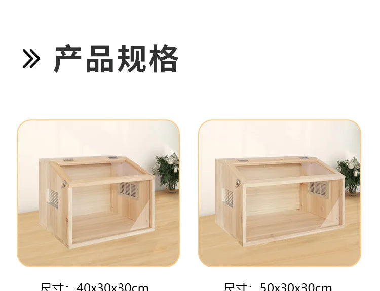 Wooden Hamster Cage Luxury Villa With Hideout Lock