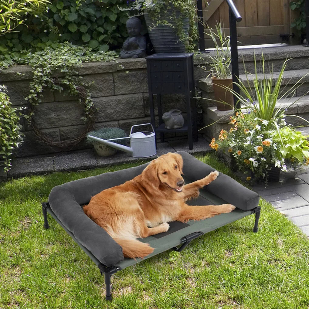 BINGOPAW Outdoor Elevated Dog Bed Cooling Lounger Mesh