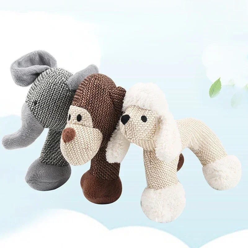 Dog Chew Toy Bite Resistant Squeaky Plush Duck Interactive Squeak Toy for Small and Large Dogs