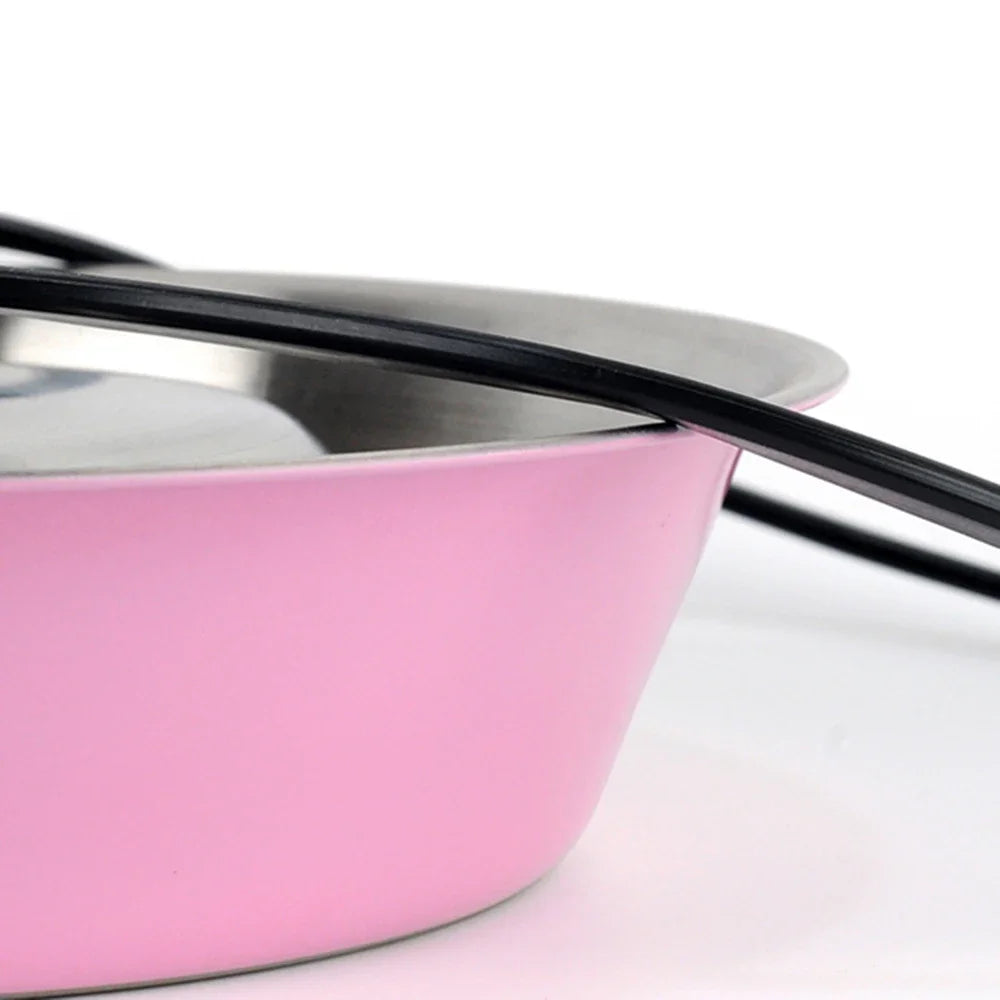 New Pet Dog Stainless Steel Bowls Puppy Cats Food Drink Water Dish Feeder Travel Feeding Non-slip Feeding Dishes Pets Supplies