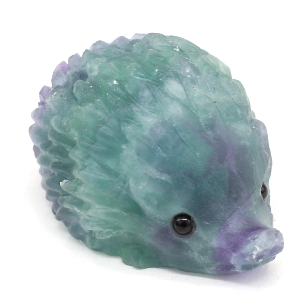 Natural Crystal Cute Animal Carved Hedgehog Statue, Rose Quartz, Tiger Eye Stone Crafts, Reiki Home Decoration, Ornaments