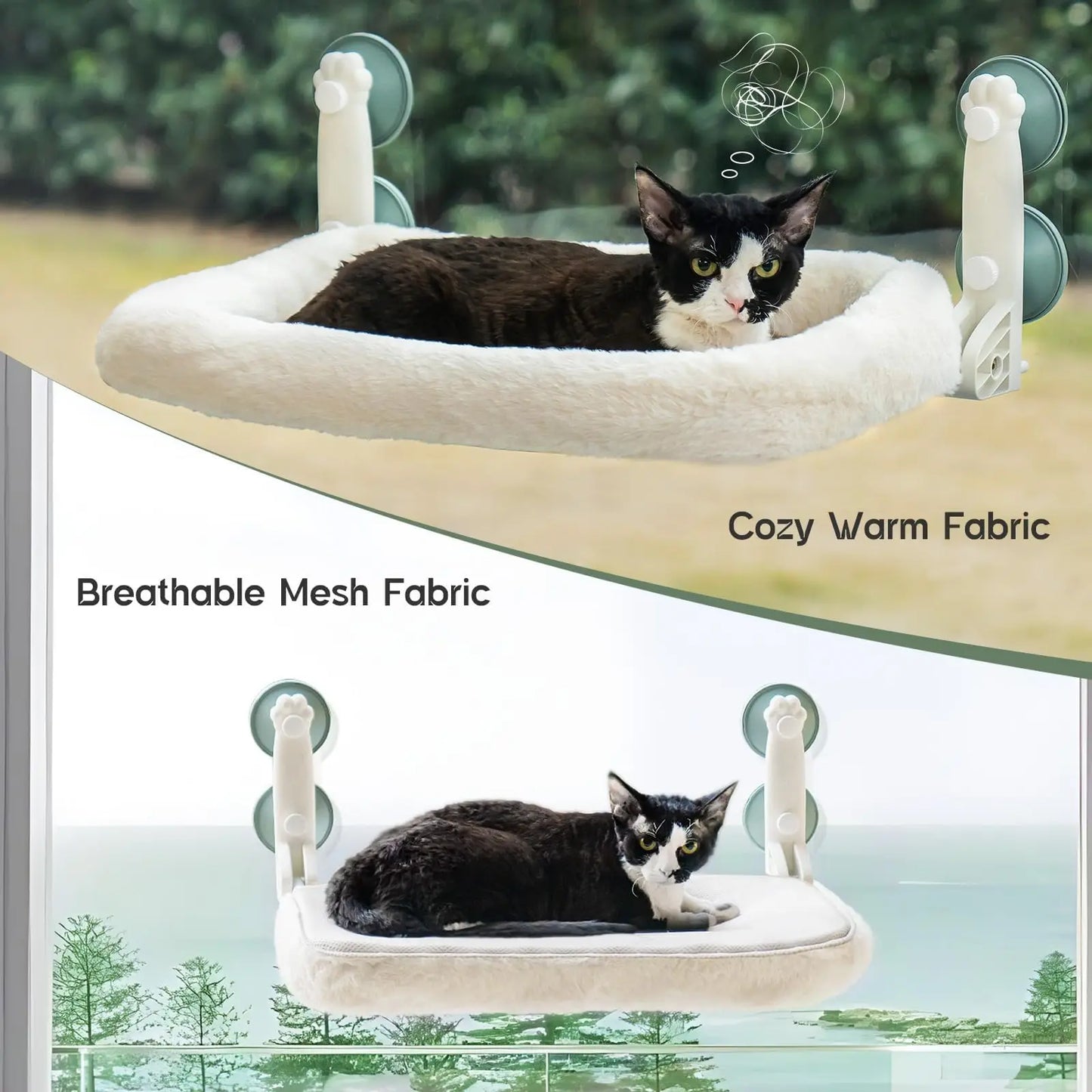 Mewoofun Foldable Cat Window Hammock Bed Strong Suction