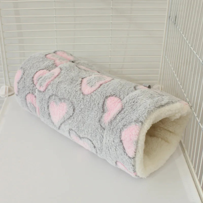 Small Pet Hamster Tunnel Hammock Plush Hanging Bed Hideout Sleeping Bag Cozy Soft Design Privacy Nest