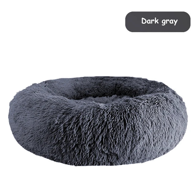 Donut Dog Bed Warm Soft Long Plush Pet Bed for Small Large Dogs Cats Calming Washable Winter Kennel Sofa Cushion Mat