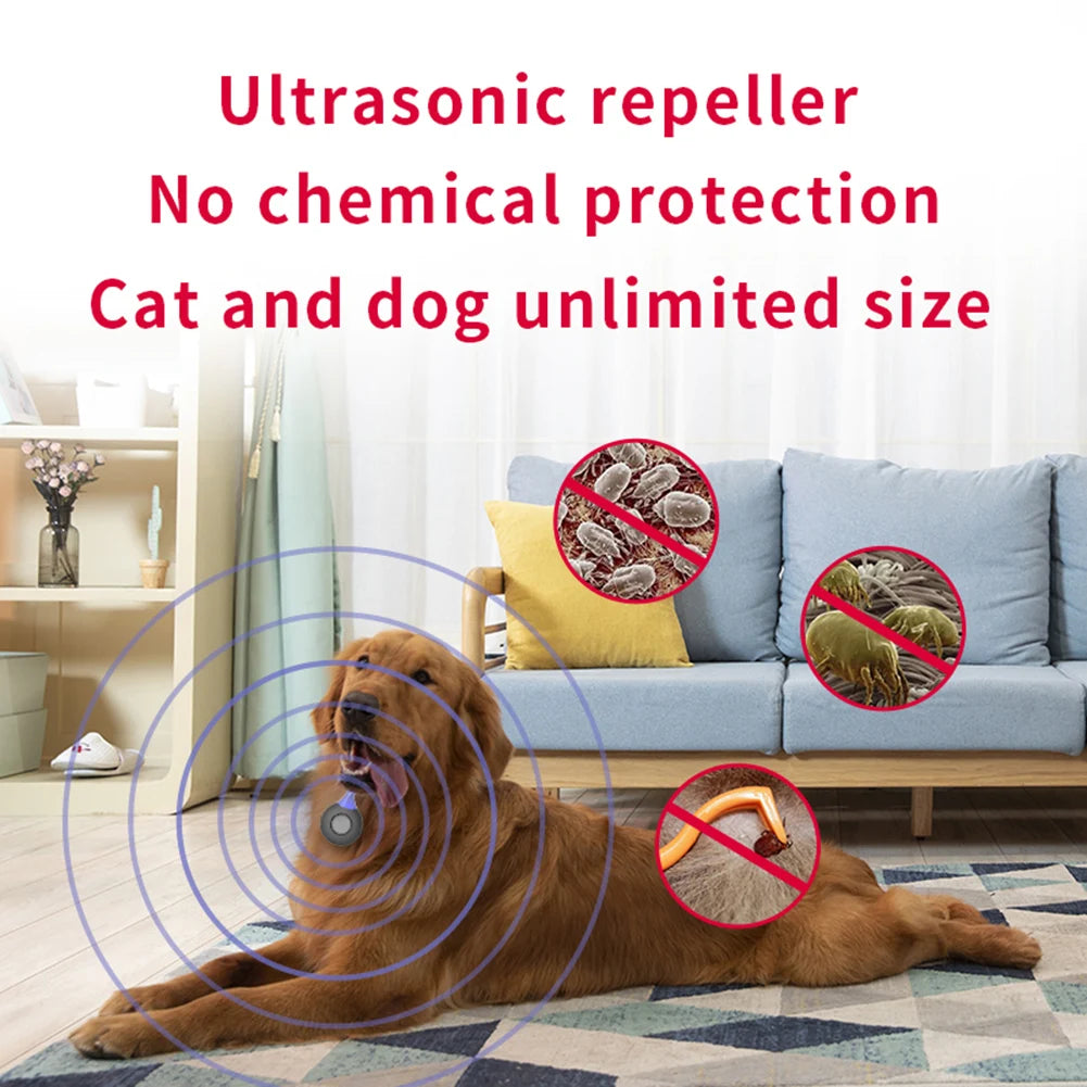 USB Rechargeable Ultrasonic Collar for Flea Tick Lice Pets