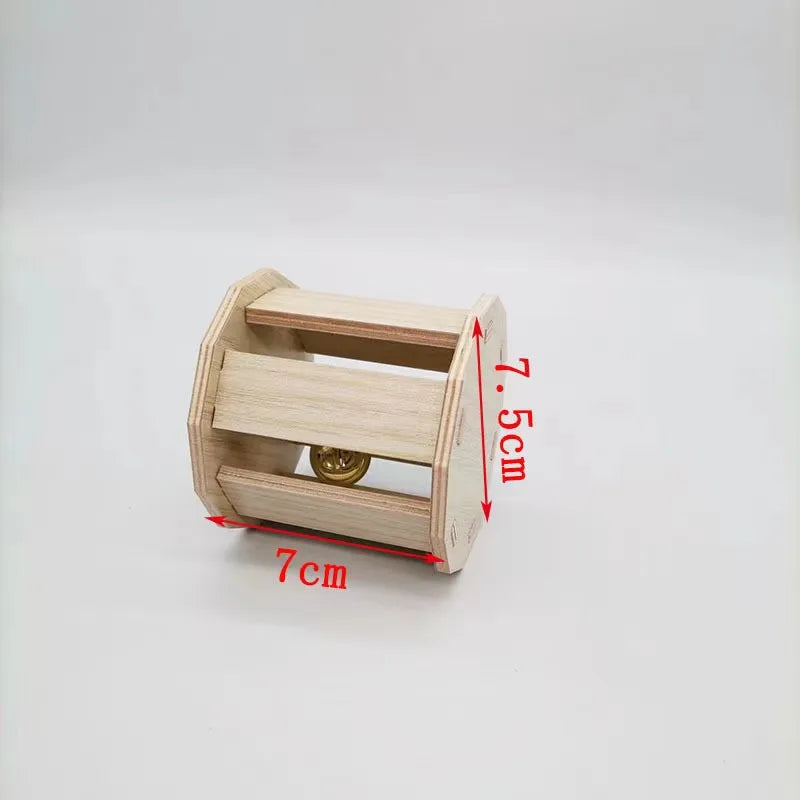 Pet Hamsters House DIY Wooden Gerbil Hideout Bridge Swing and Chinchilla Seesaw Pet Sport Exercise Toys Set Cage Accessories