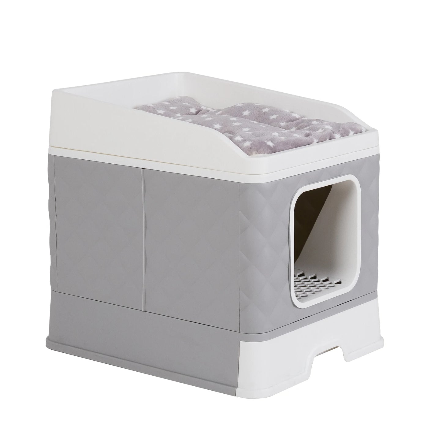 Bingopaw Cat Litter Box with Lid Enclosed Potty Large Top Entry Anti Splashing Toilet Easy to Clean with Litter Scoop