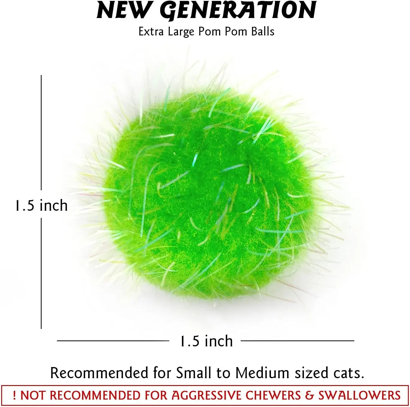 NONECN Cat Sparkling Ball Toy 20Pcs Faux Fur Interactive Toy