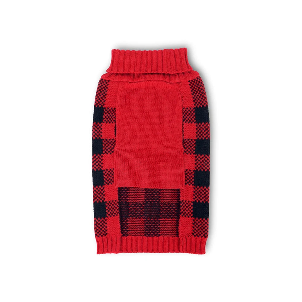 Plaid Pet Dog Sweaters Turtleneck Knitted Dogs Sweatshirt Warm Cats Puppy Winter Clothes for Small Medium Dogs Christmas Wearing