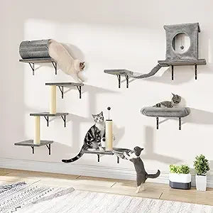 Zhiyong 7-in-1 Wall Mounted Cat Climber Set For Indoor Cats