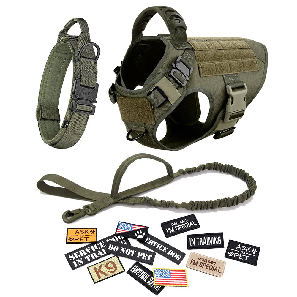 Petravelcn Tactical Dog Harness Vest With Patches Pack