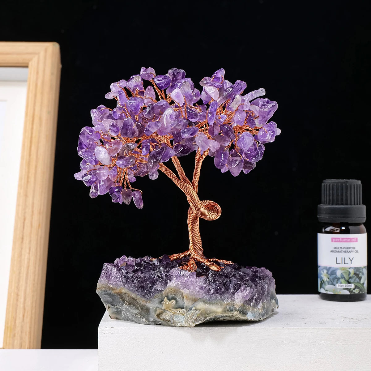 Natural Amethyst Cluster Crushed Stone Tree Crystal Gem Base Home Decoration Crafts Divination Energy Healing Meditation Gifts