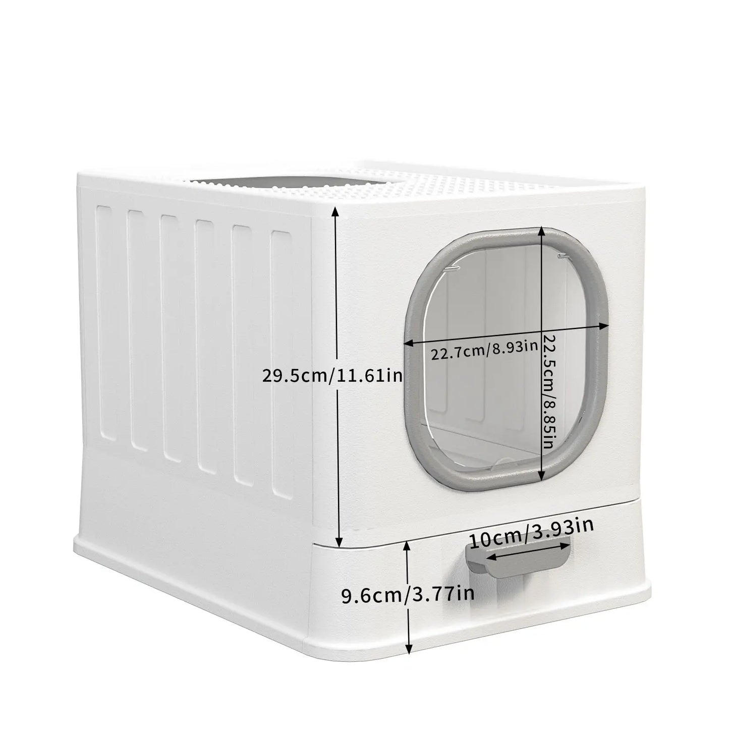 Bingopaw Cat Litter Box with Lid Enclosed Potty Large Top Entry Anti Splashing Toilet Easy to Clean with Litter Scoop