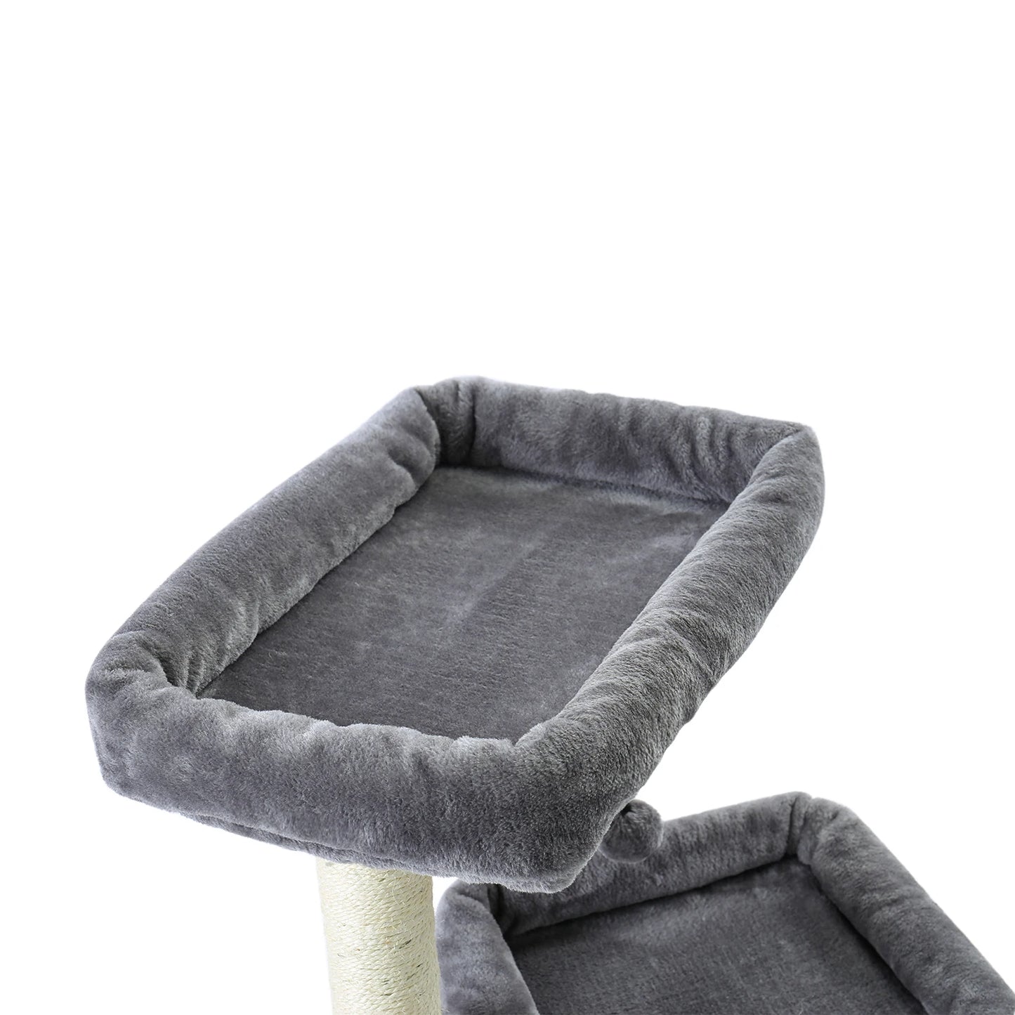 H228cm Cat Tree Toy Condo Multi-Layer Climbing Tower with Hammock Solid Wood Post for Cats