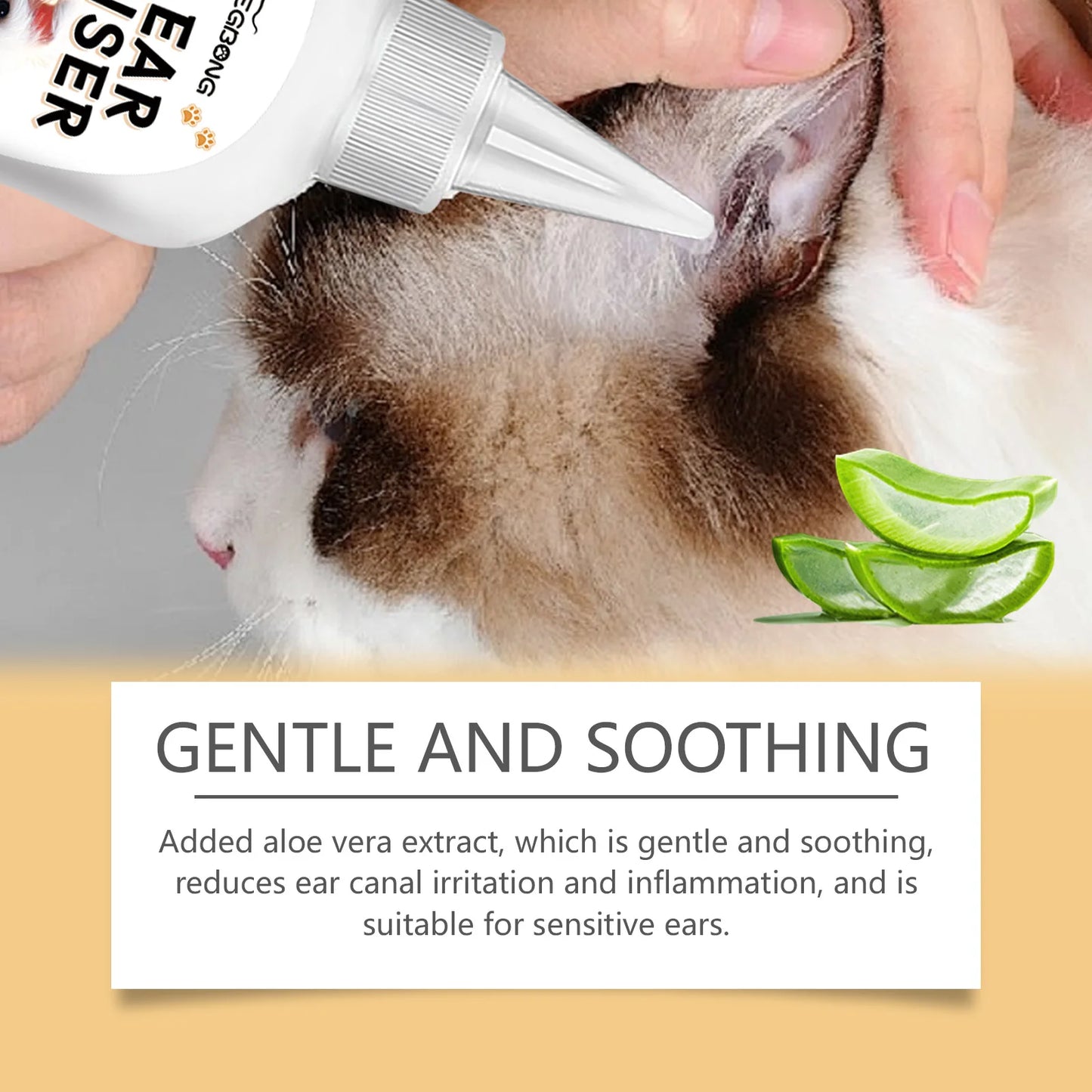 YEGBONG Pet Ear Cleaner Drops For Dogs And Cats Itch Relief