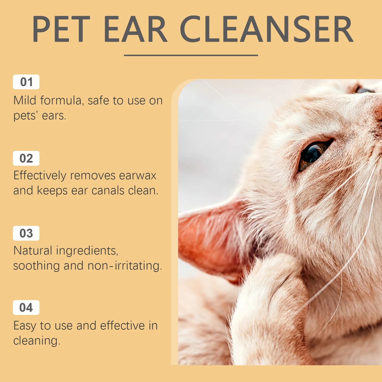 YEGBONG Pet Ear Cleaner Drops For Dogs And Cats Itch Relief