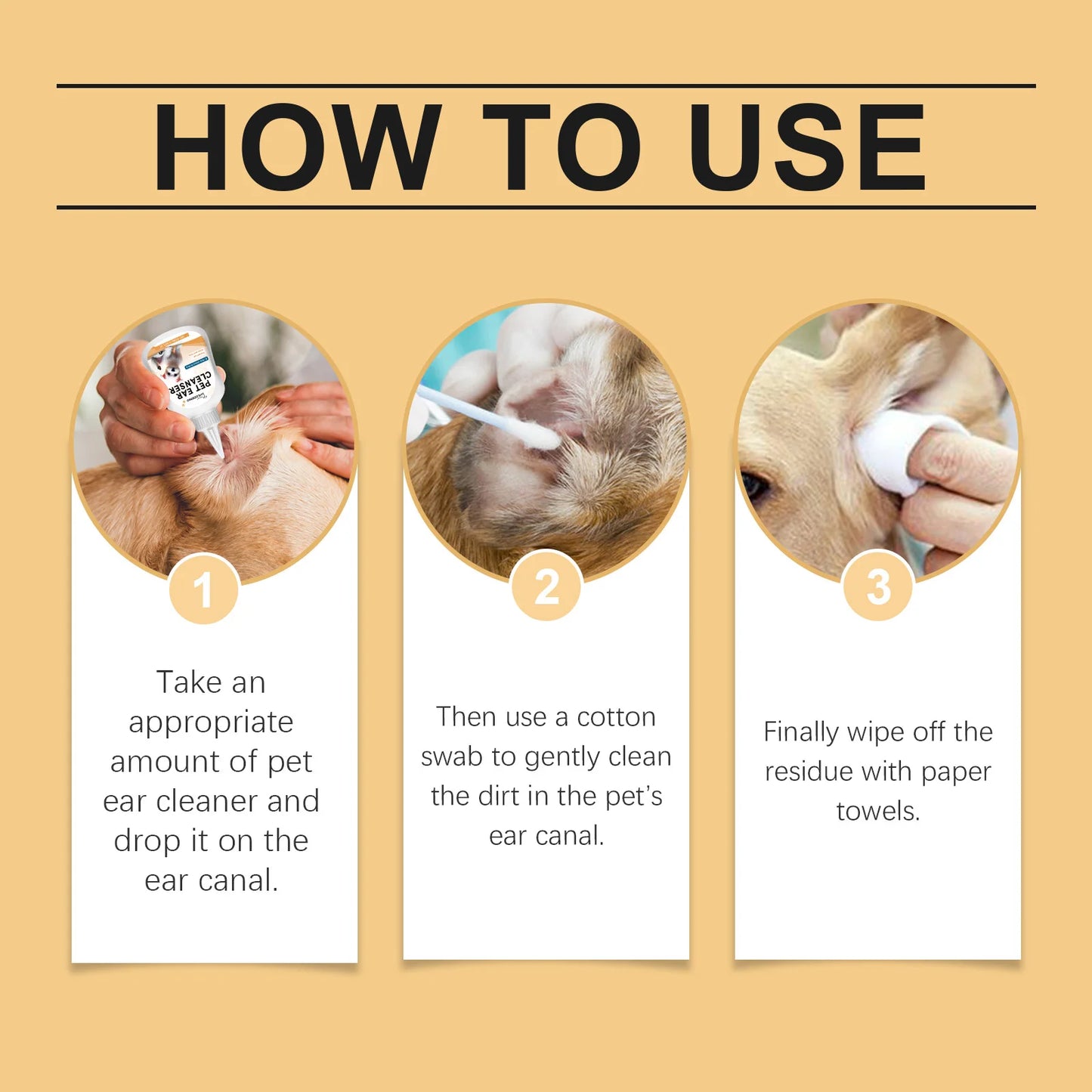 YEGBONG Pet Ear Cleaner Drops For Dogs And Cats Itch Relief