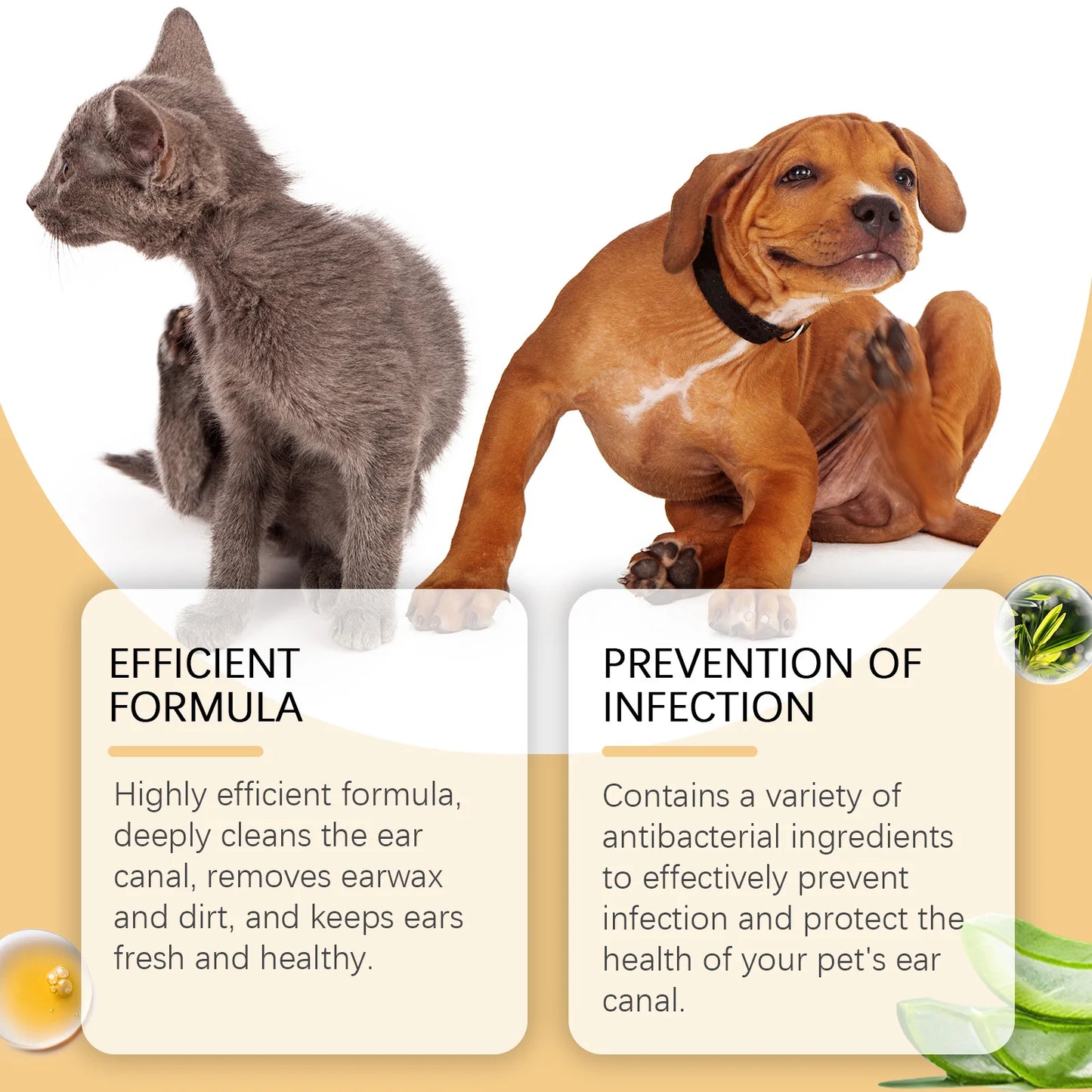 YEGBONG Pet Ear Cleaner Drops For Dogs And Cats Itch Relief