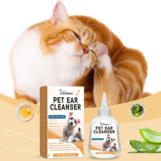 YEGBONG Pet Ear Cleaner Drops For Dogs And Cats Itch Relief