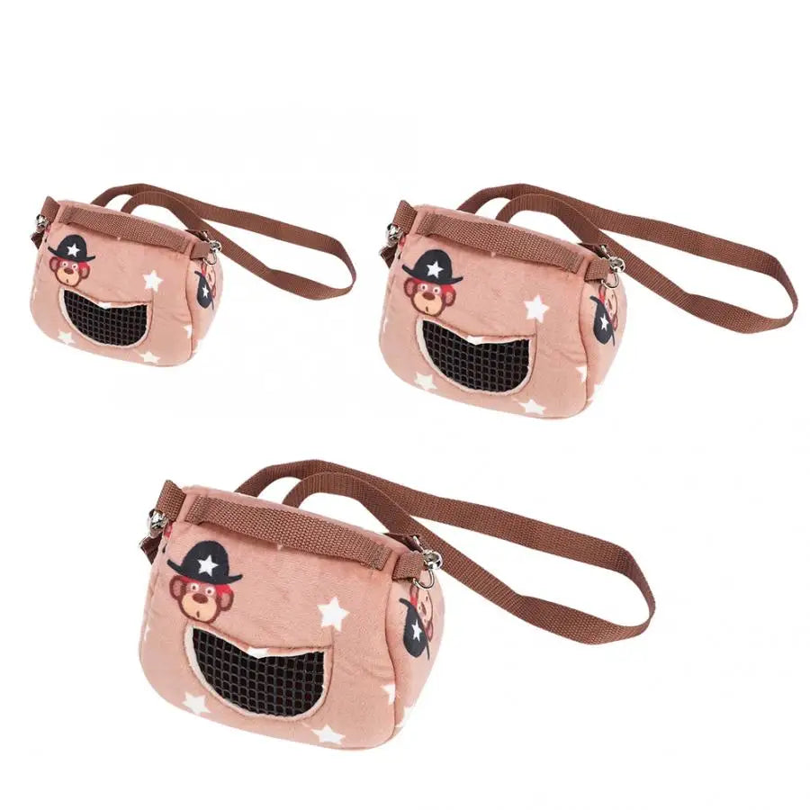 Flannelette Portable Breathable Pet Hamster Carrier Travel Outgoing Bag for Small Pets Guinea Pig Squirrel Small Pet Carrier