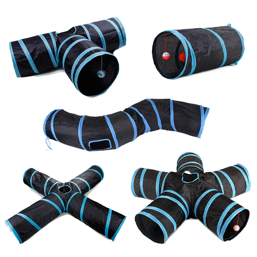 S Shape Cat Tunnel Foldable Toy for Cats Interactive Play