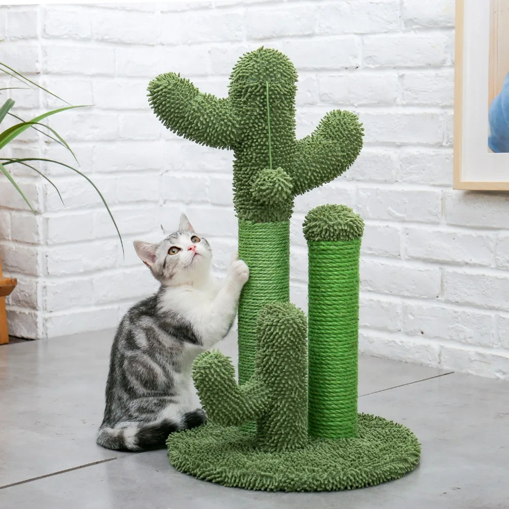 H228cm Cat Tree Toy Condo Multi-Layer Climbing Tower with Hammock Solid Wood Post for Cats