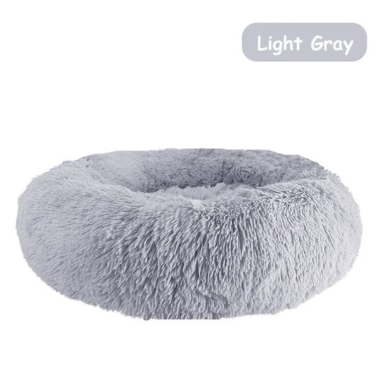 Donut Dog Bed Warm Soft Long Plush Pet Bed for Small Large Dogs Cats Calming Washable Winter Kennel Sofa Cushion Mat