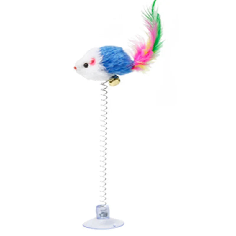 Art Lalic Swinging Mouse Cat Toy With Bell Suction Cup