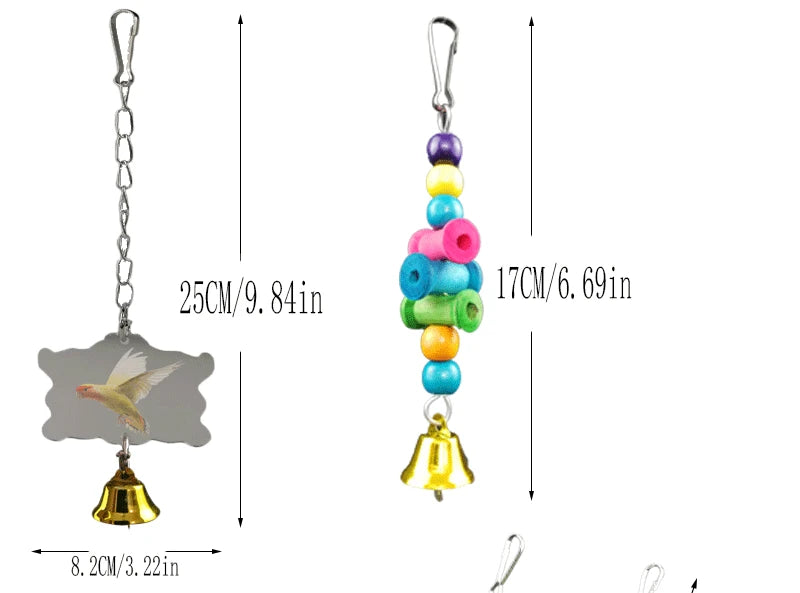 DCPETC Bird Toys Set Swing Chewing Training Toys For Parrot