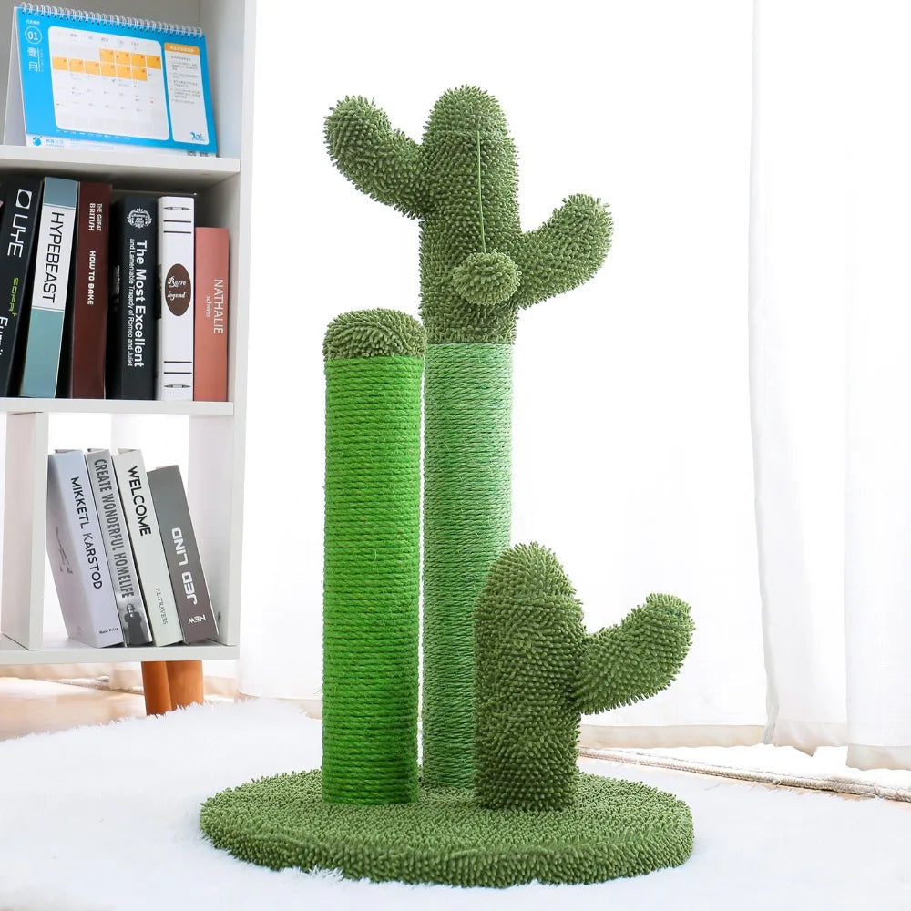 H228cm Cat Tree Toy Condo Multi-Layer Climbing Tower with Hammock Solid Wood Post for Cats