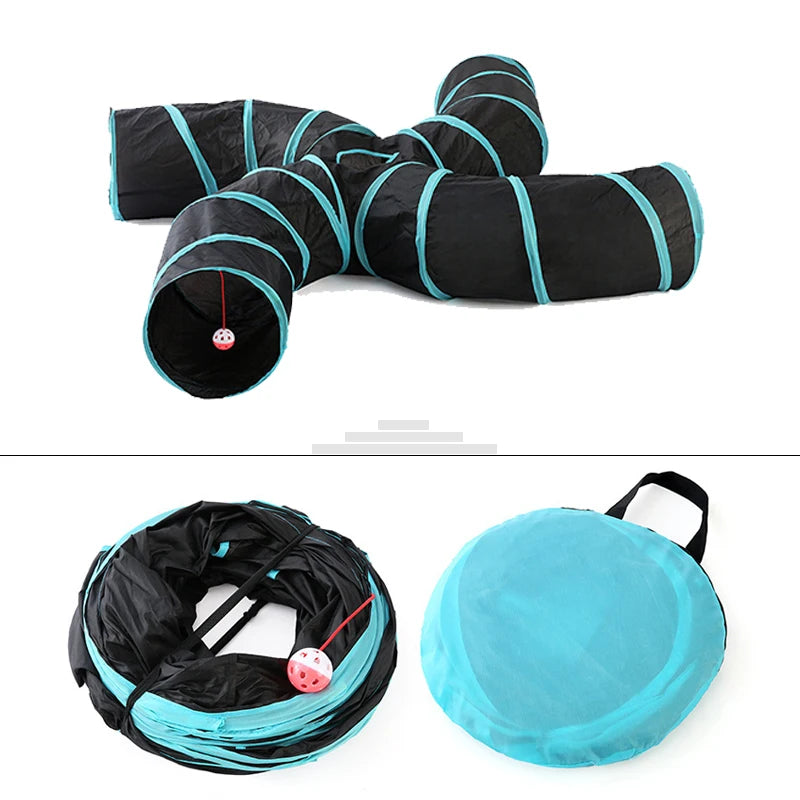 S Shape Cat Tunnel Foldable Toy for Cats Interactive Play
