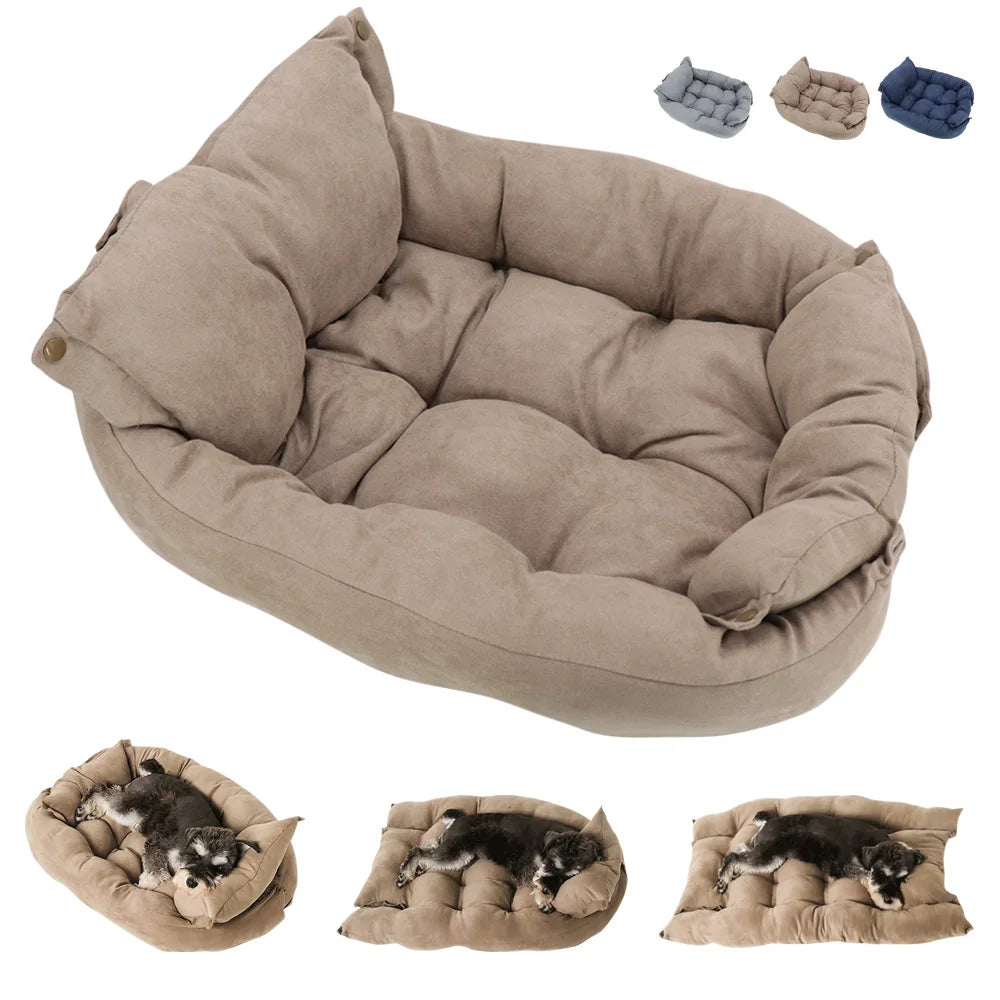 Multifunction Dog Bed Mat 3 in 1 Soft Pet Cushion for Dogs and Cats Warm Winter Puppy Kitten Nest Kennel
