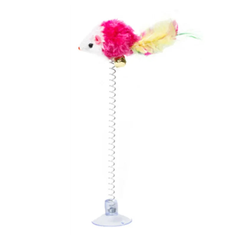 Art Lalic Swinging Mouse Cat Toy With Bell Suction Cup