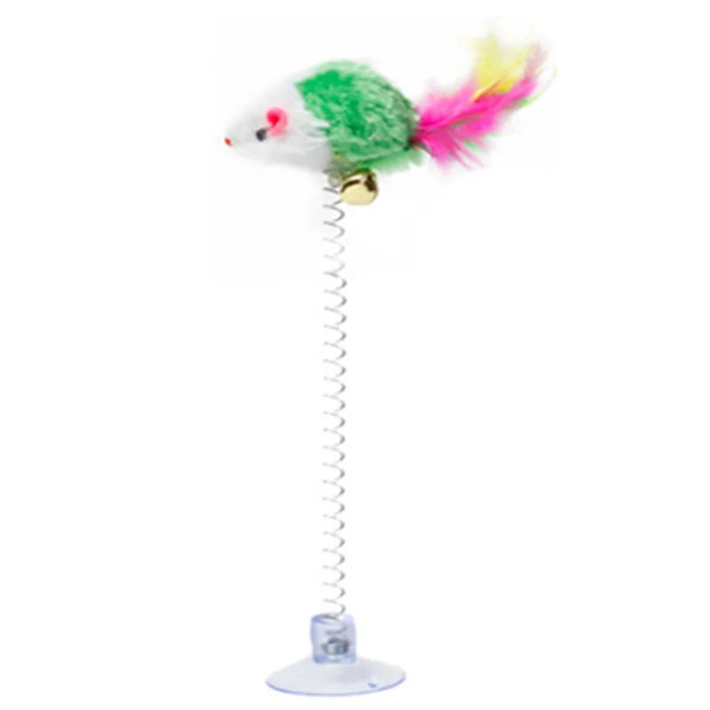 Art Lalic Swinging Mouse Cat Toy With Bell Suction Cup