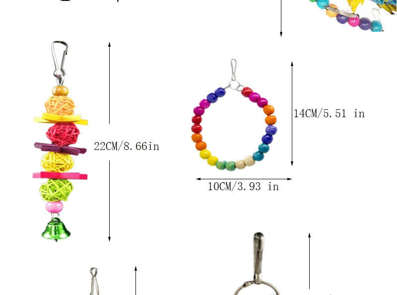 DCPETC Bird Toys Set Swing Chewing Training Toys For Parrot