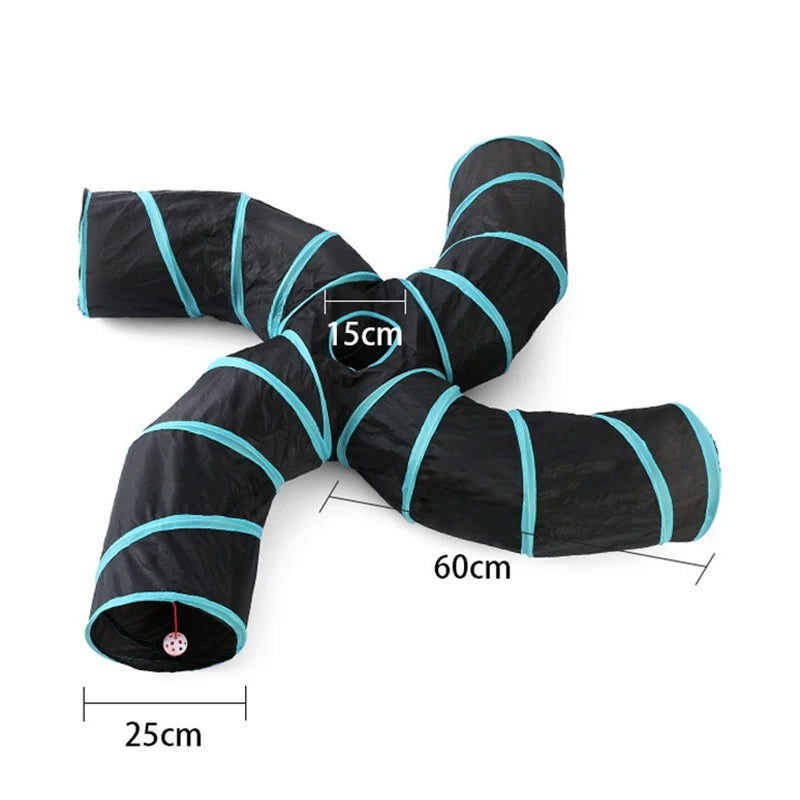S Shape Cat Tunnel Foldable Toy for Cats Interactive Play