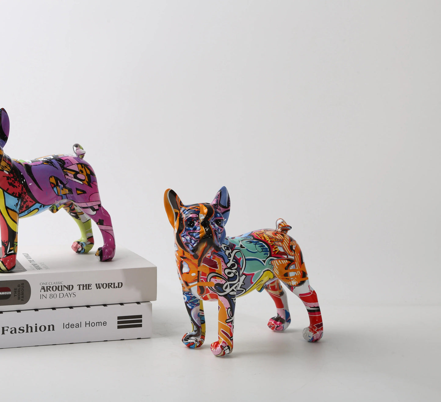 Nordic Art Painting Graffiti L/S French Bulldog Creative Resin Crafts Home Decoration Wine Cabinet Office Decor Resin Crafts