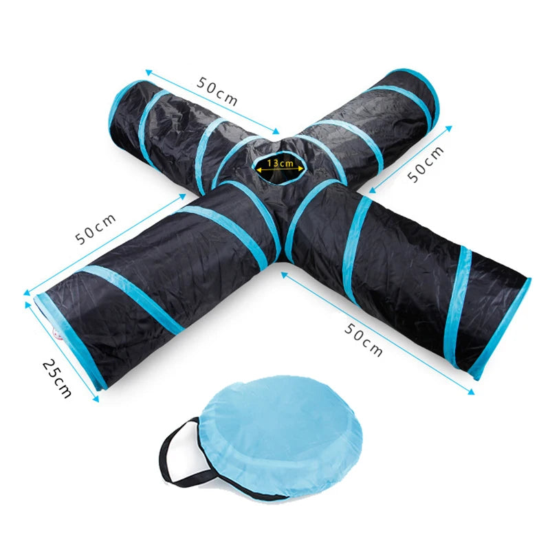 S Shape Cat Tunnel Foldable Toy for Cats Interactive Play