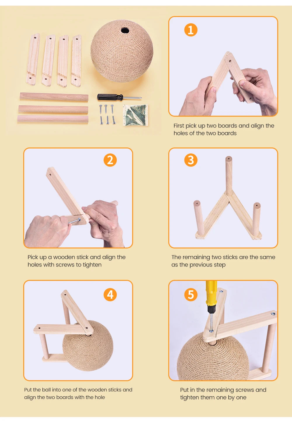 Jiangsu Cat Scratching Ball Toy Kitten Sisal Rope Ball Board Wear Resistant