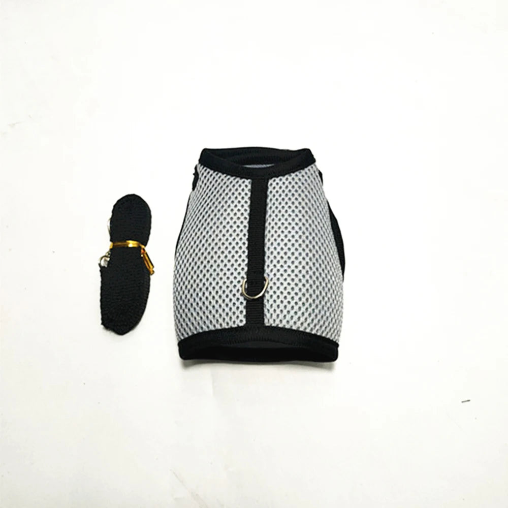 Small Pet Collar Harness Tow Rope Multi-color Adjustable Rabbit Dutch Ferret Hamster Guinea Pig Hedgehog Outdoor Walking Clothes