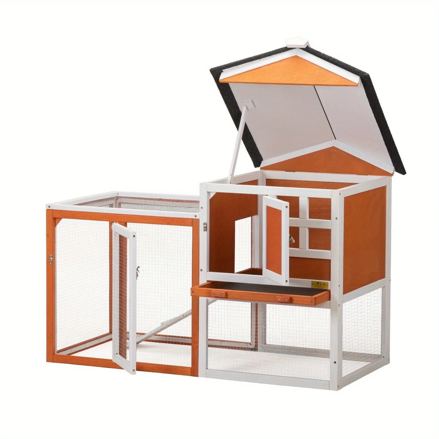 Wooden Rabbit Hutch Cage House Habitat Outdoor Pet Chicken Coop