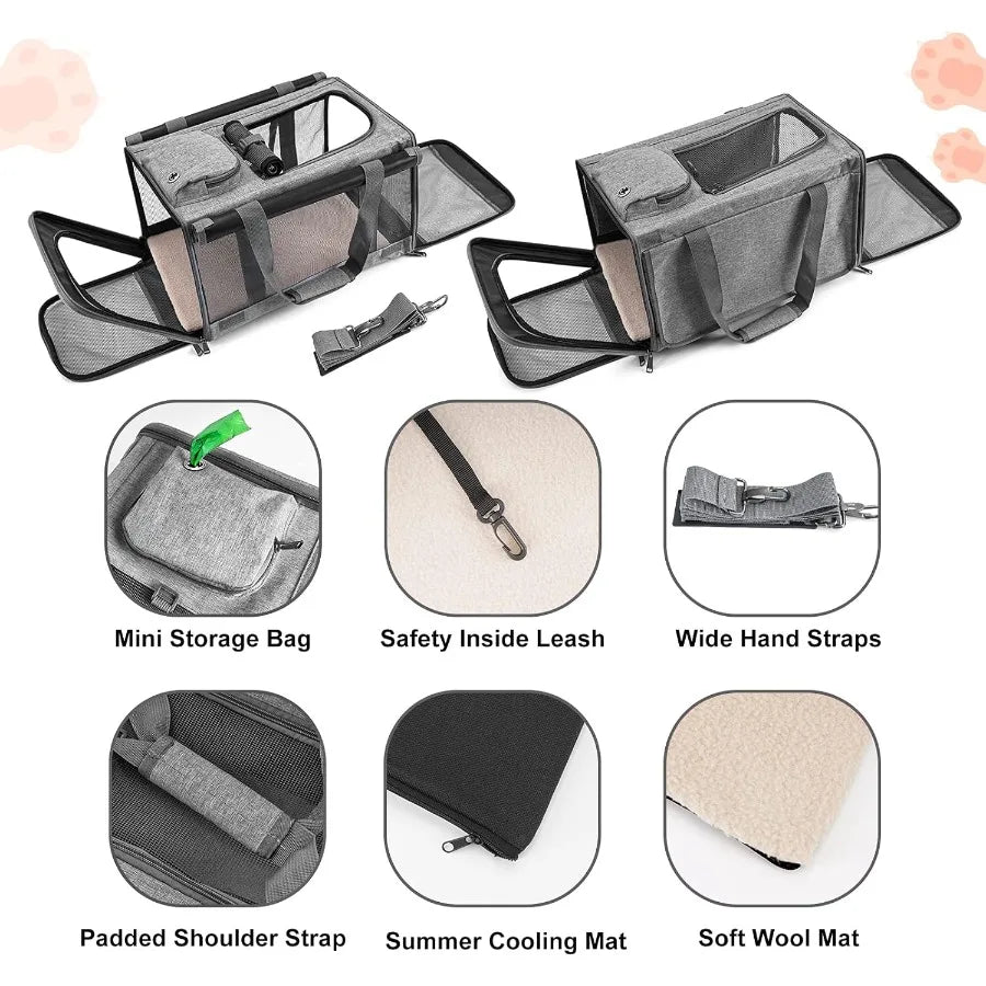 Softsided Pet Carrier For Large Cats And Small Dogs