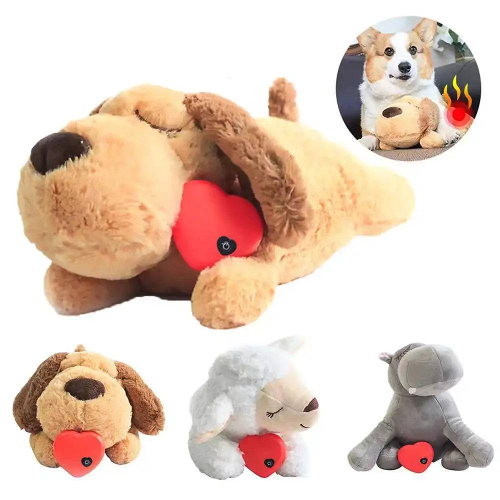 Calming Anxiety Relief Dog Plush Toy With Heartbeat Simulator