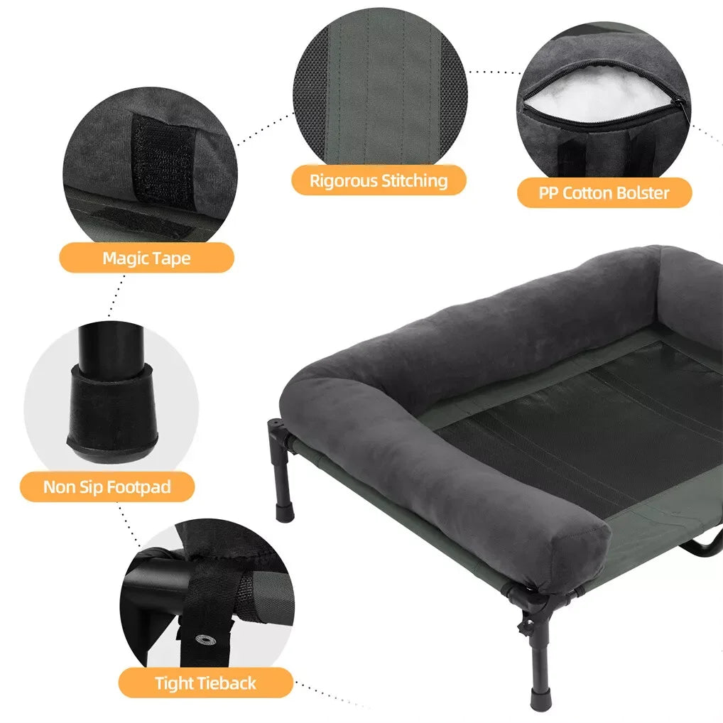 BINGOPAW Outdoor Elevated Dog Bed Cooling Lounger Mesh
