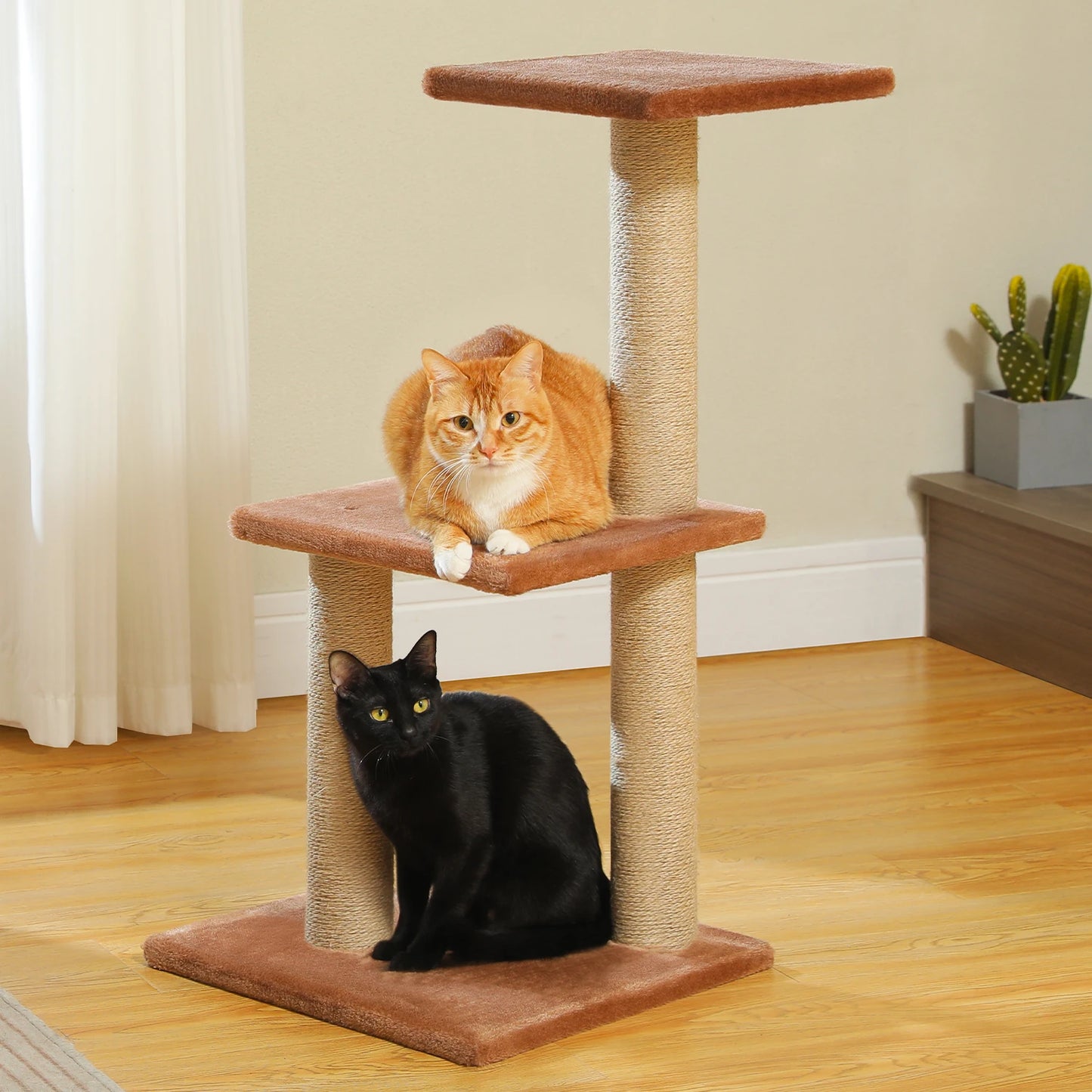 Cat Tree Cat Tower for Indoor Cats with Big Hammock Removable Top Perch and Scratching Posts Grey