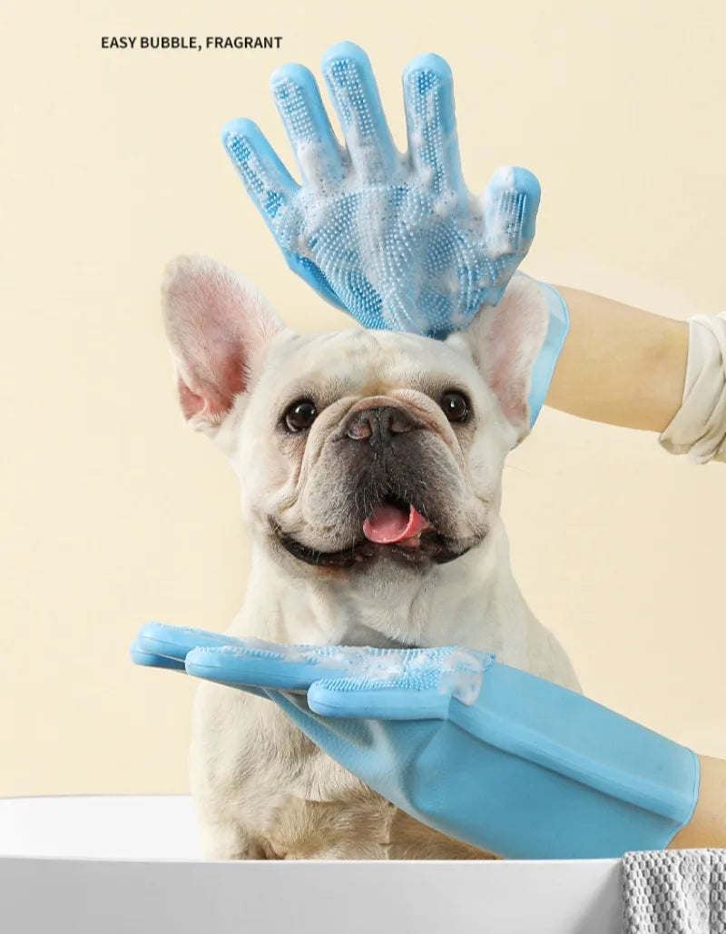 Pet Bath Gloves Thickened Bite Proof Dog Cat Grooming Cleaning Brush Accessories
