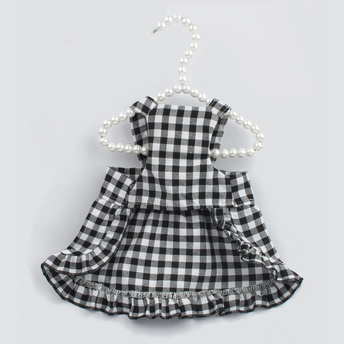 WAOPETCN Fashion Dog Clothes Plaid Skirt With Hat Set