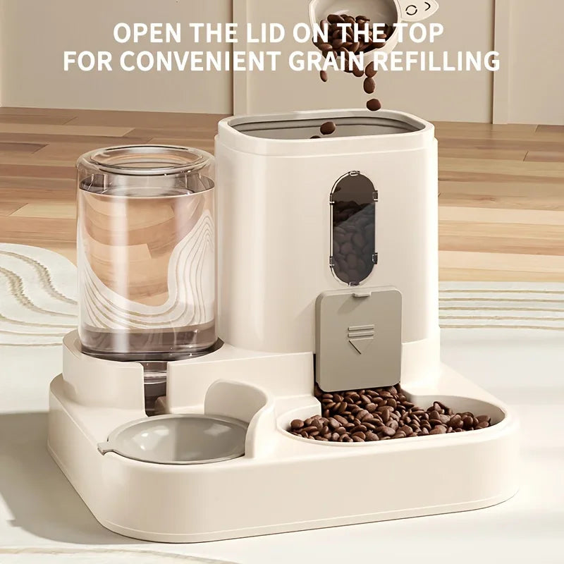 2In1 Cat Food and Water Dispenser Integrated Auto Feeder