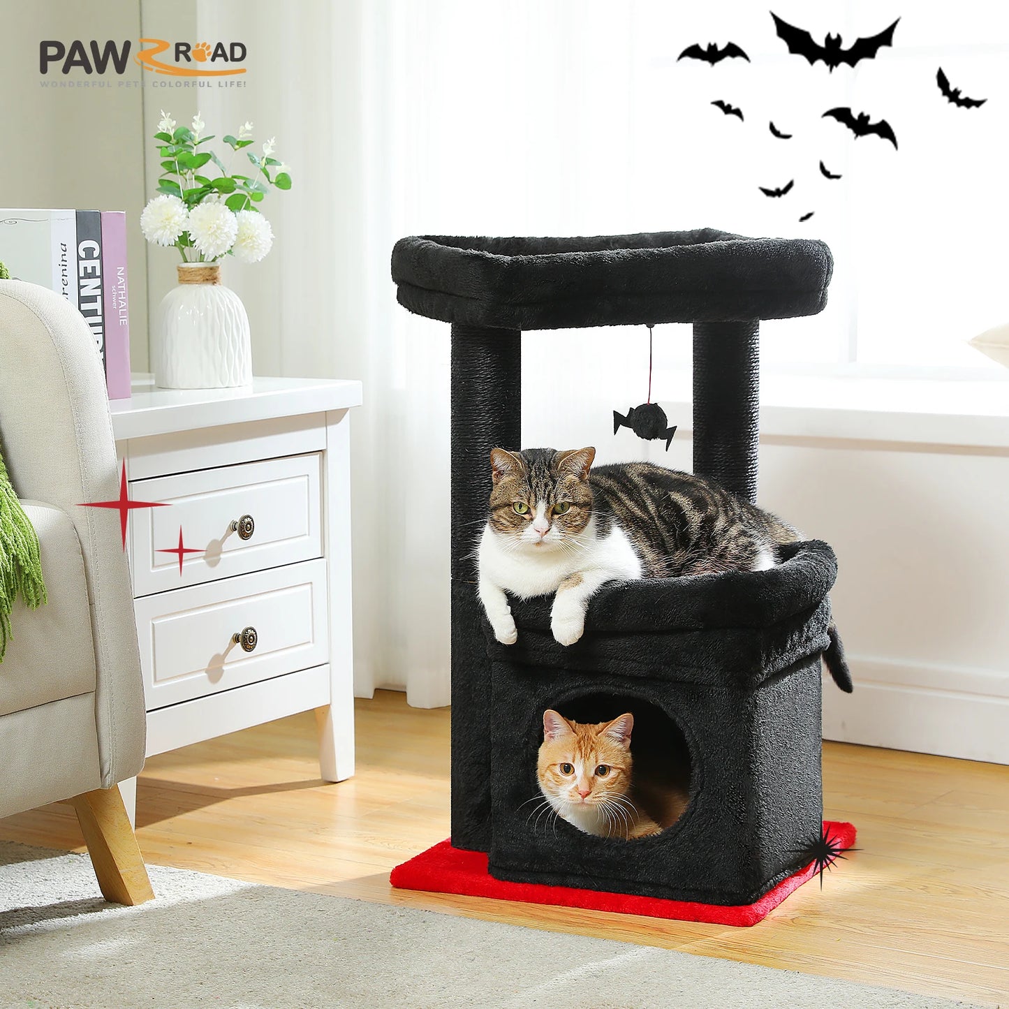 PEQULTICN Cat Tree With Cozy Condo And Plush Top Perch